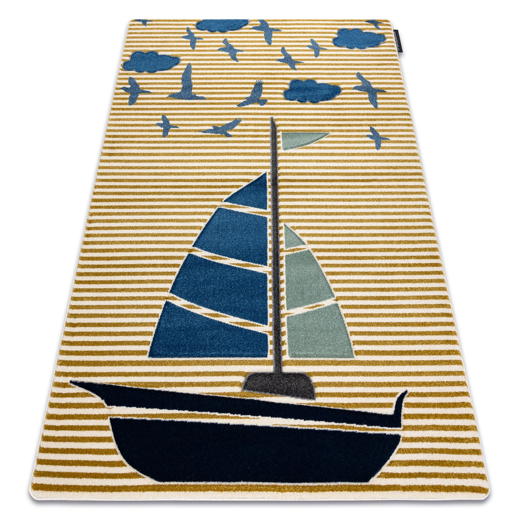 Dywan PETIT SAIL łódka, żaglówka złoty 80x150 cm