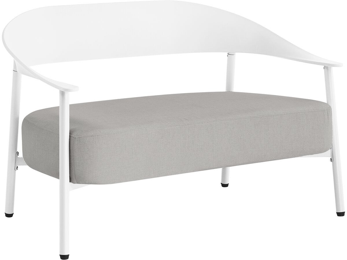 Plastikowo-metalowa sofa ogrodowa "Céora" – 2-osobowa – biała