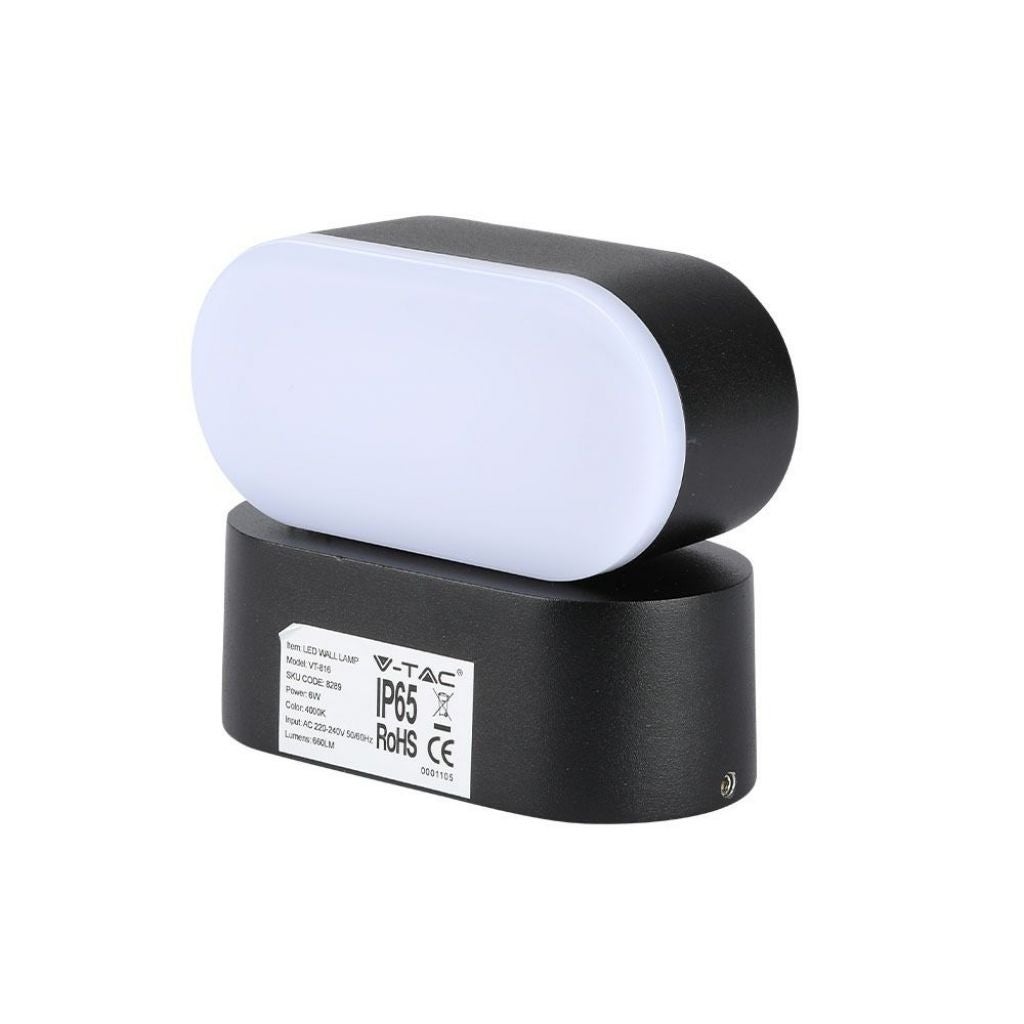 Owalna lampa ścienna LED 5W 110LM/W Kolor czarny z obrotową głowicą 3000K IP65