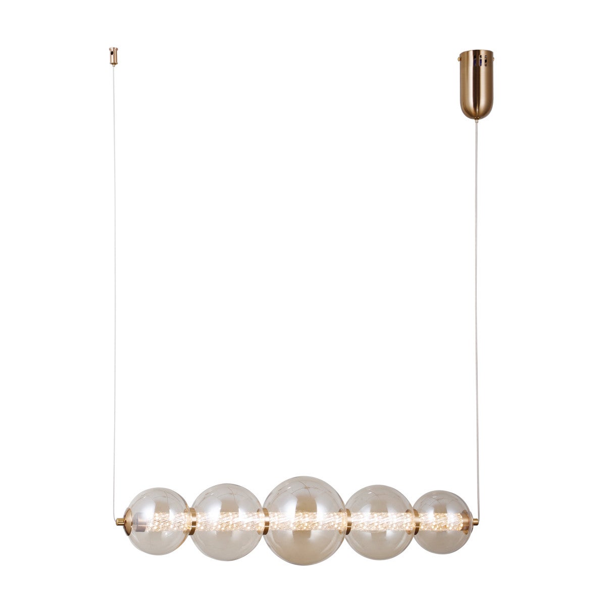Lampa wisząca Butero złoto-bursztynowy LED 18W 3000K 1650lm dekoracyjna wym: 120 x 66 x 15 cm szkło Italux