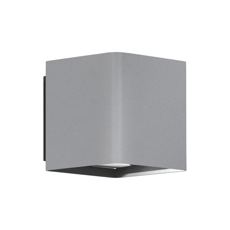 GHEE EVO – zewnętrzna lampa ścienna LED 10 W IP65, regulowana w zakresie 30–130°, 3000 K, szara, lampa projektowa – Rossini Group
