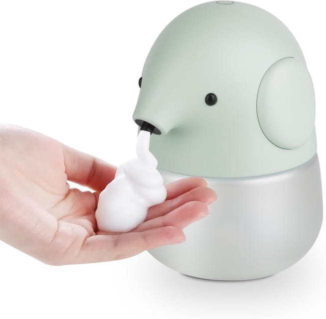 Automatyczny dozownik pianki Elephant – bezdotykowy z inteligentnym czujnikiem – 300 ml/10 uncji, szary – zabawny design łazienki