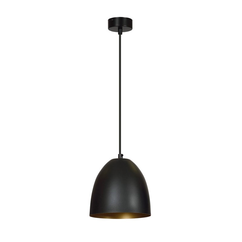Lampa sufitowa Jonix z czarnym abażurem i złotym wnętrzem 1xE27 ø18cm
