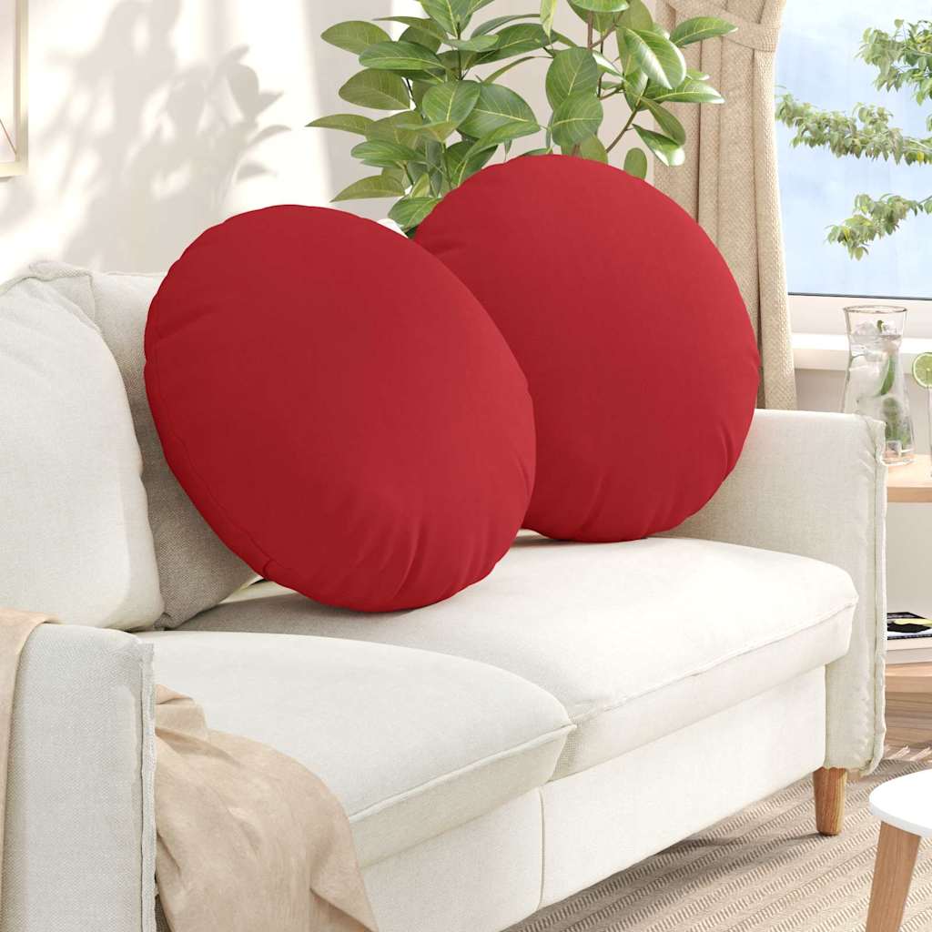 Poduszki na siedziska 2 pcs Czerwony Ø60 x 21 cm tkanina vidaXL