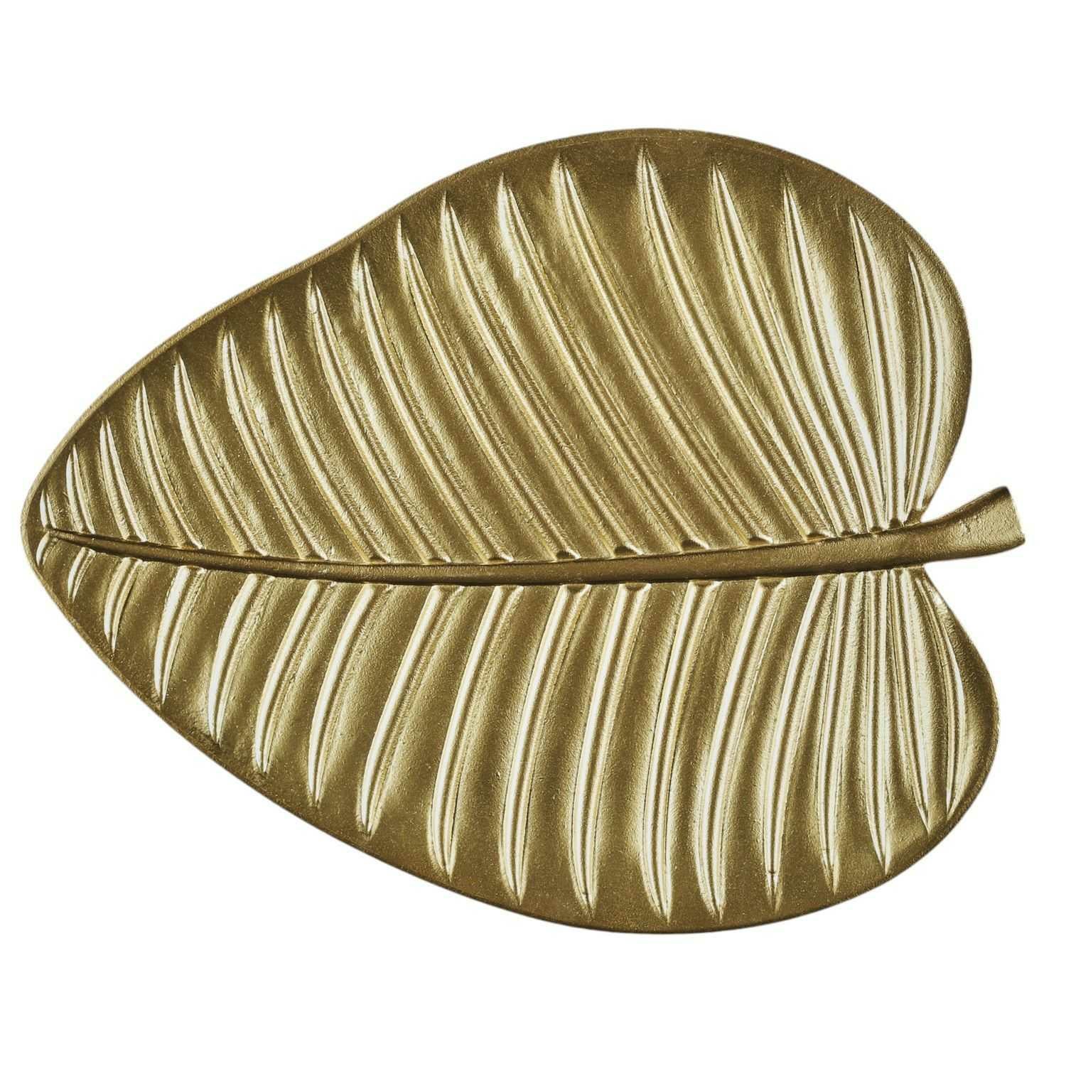 Taca ORO HowHomely liść dekoracyjna złota 37,8x30,4x4 cm 1 szt.