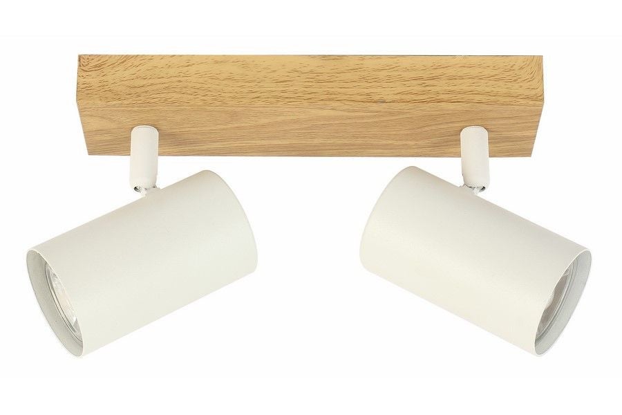 Lampa wisząca Quentin jasne drewno-biała 2 x GU10 x 15W wym: 12 x 26 x 6 cm Reality