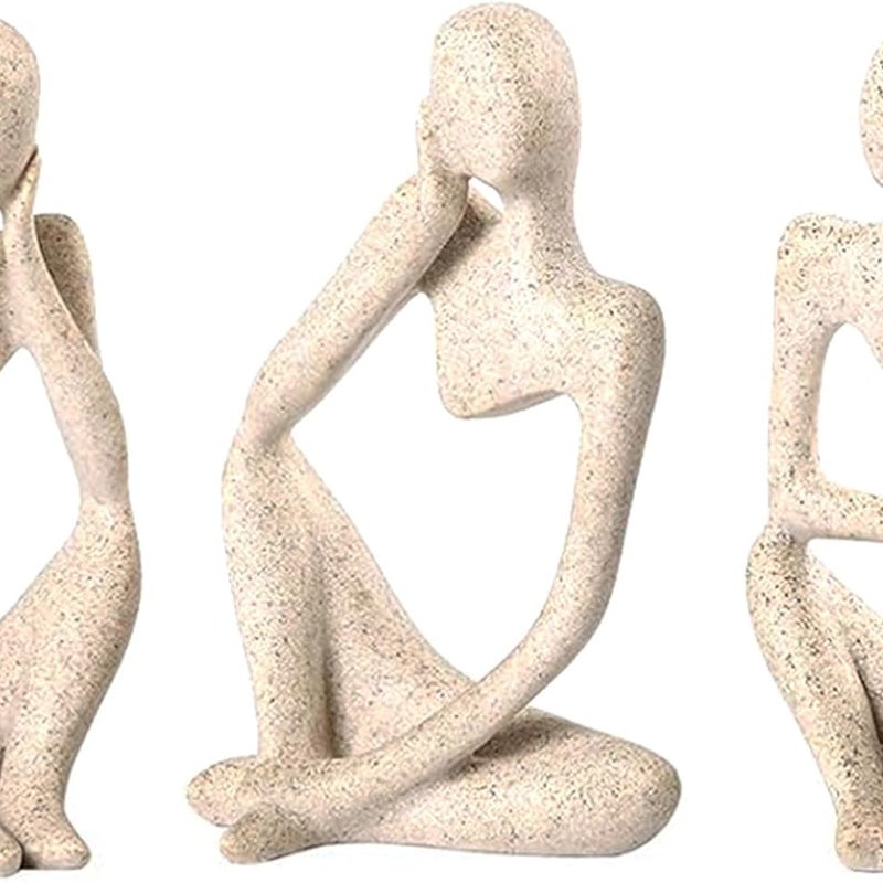 Nowoczesna abstrakcyjna statua, figurka dekoracyjna do domu i biura, rzeźba do wnętrz, obiekt dekoracyjny do salonu i wnętrz – piasek