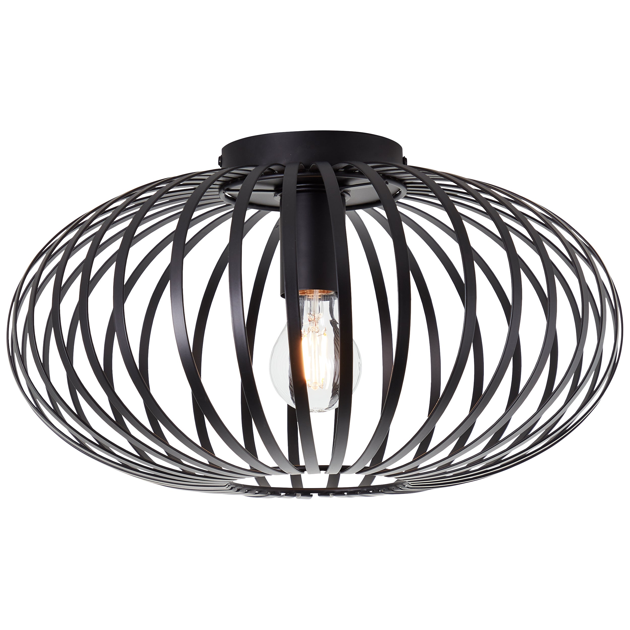 Lampa sufitowa BRILLIANT Bremen 40cm czarna | 1x A60, E27, 40W, odpowiednia do zwykłych żarówek (brak w zestawie)