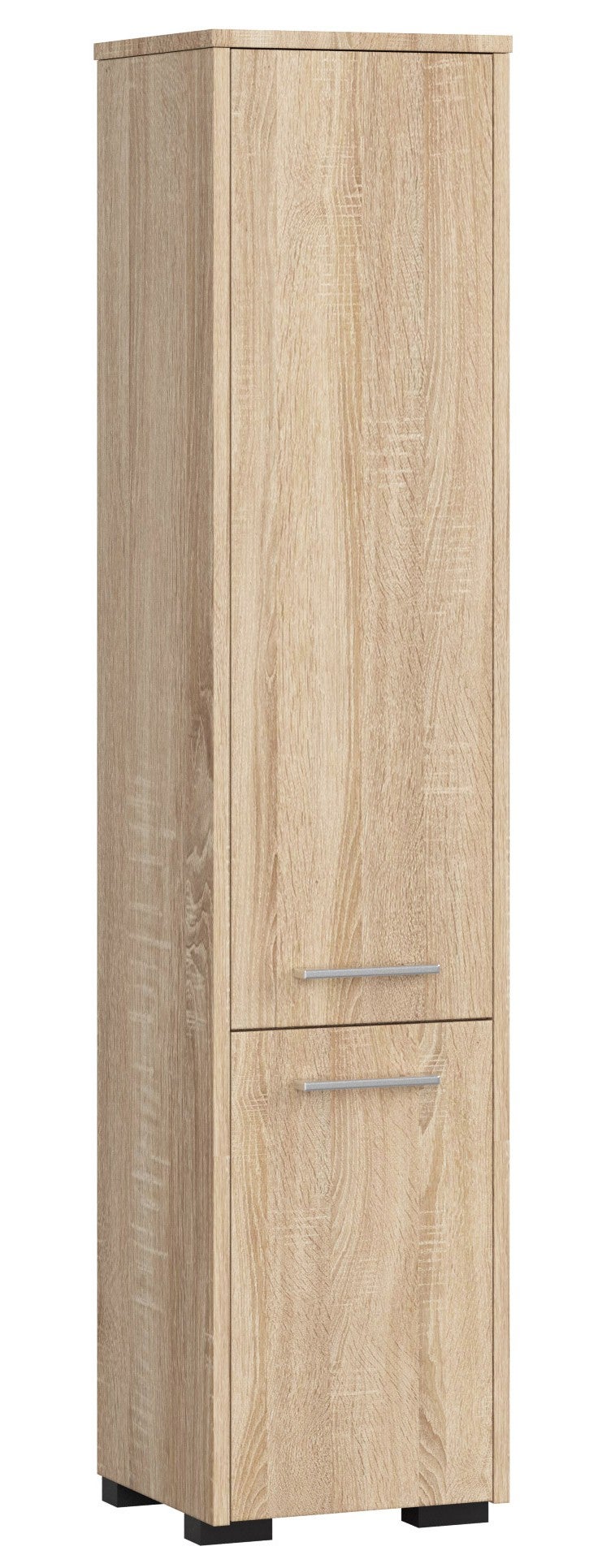 Słupek łazienkowy AKORD FIN Dąb Sonoma 30 cm 2 drzwi kolor Dąb Sonoma mat 5 półek 30x30x140 cm