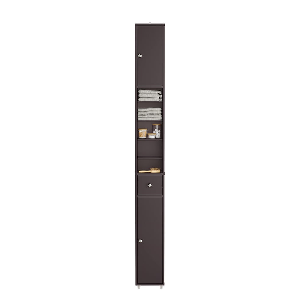 SoBuy Szafka Kolumna Ciemnobrązowa Brazowy 20x20x180 cm BZR34-BR