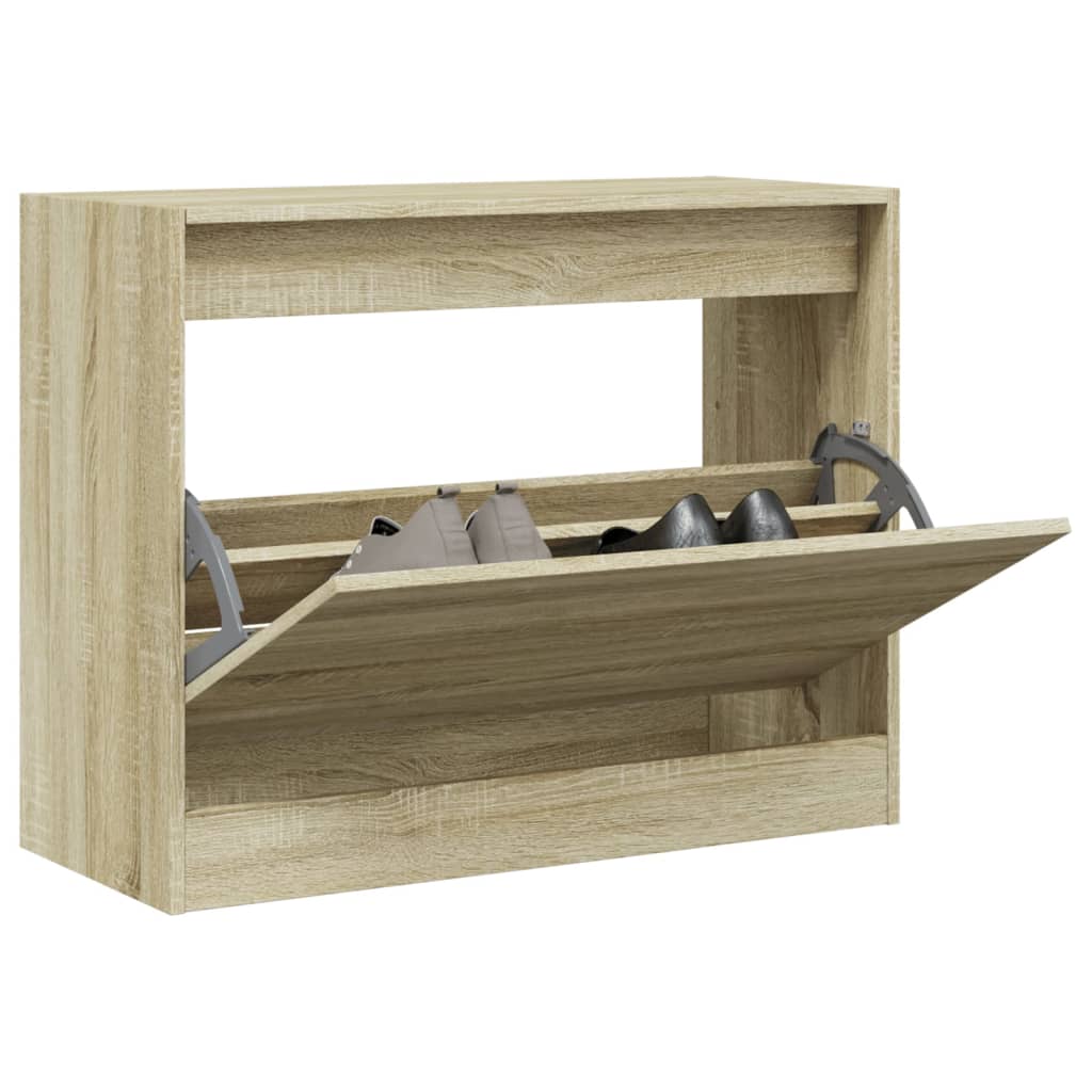 vidaXL Szafka na buty, dąb sonoma 80x34x63 cm, materiał drewnopochodny
