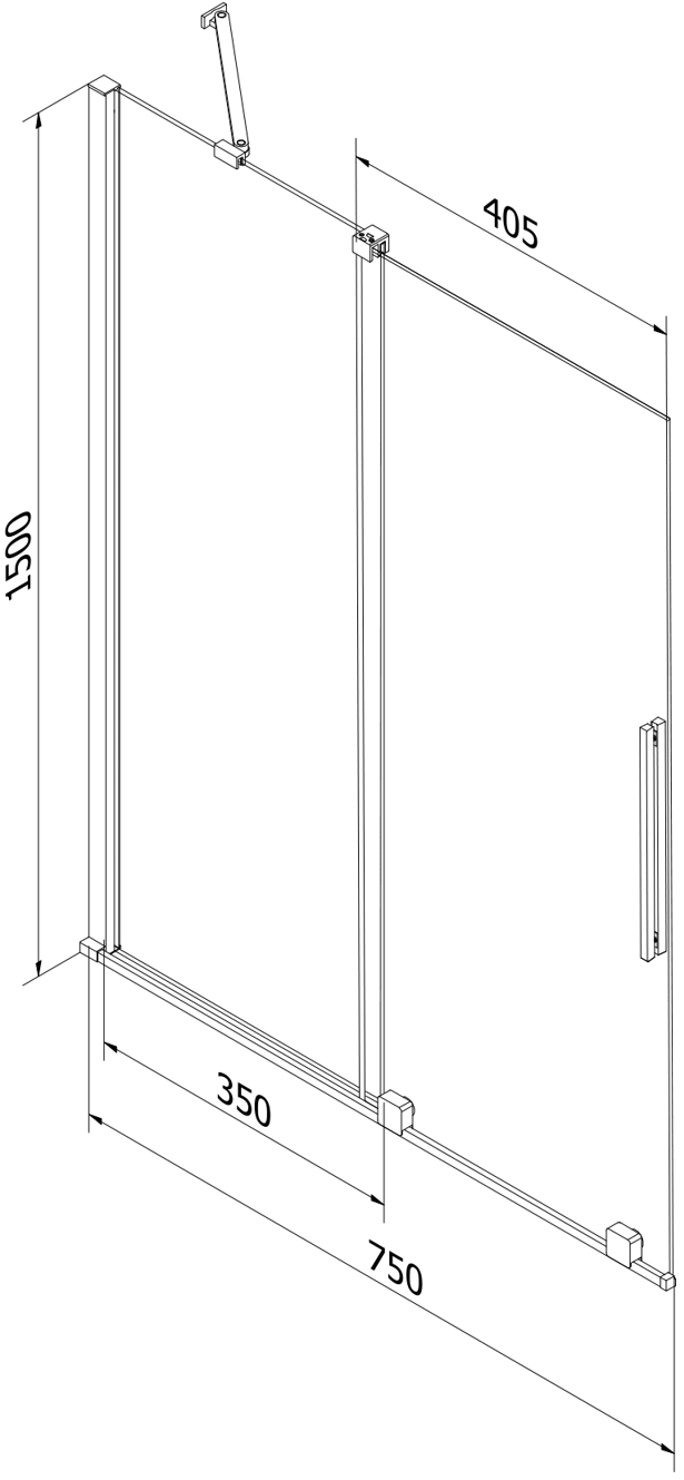 Mexen Velar parawan nawannowy 2-skrzydłowy rozsuwany 75 x 150 cm, grafit, różowe złoto - 896-075-000-41-60