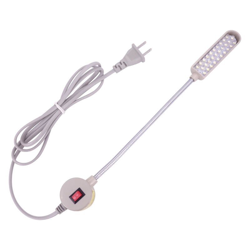 Lekka lampa robocza z 30 diodami LED typu „gęsia szyja” do maszyny do szycia z podstawą magnetyczną, do użytku domowego lub do maszyny do szycia (220