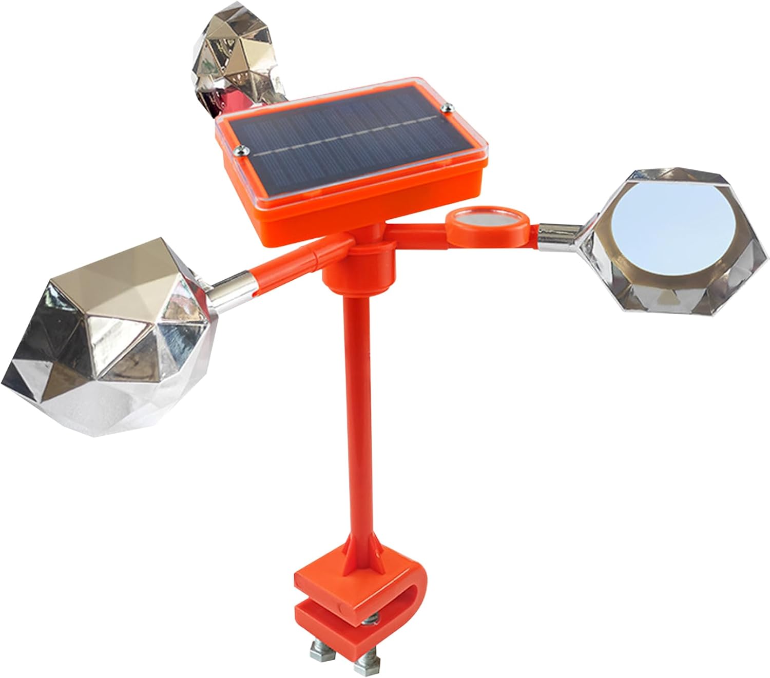 Odstraszacz ptaków z odblaskiem zasilany energią słoneczną, 30 cm, obrotowy o 360°, do ogrodu i sadu