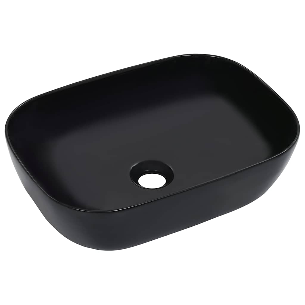 Umywalka Nablatowa Ceramiczna Czarna do Łazienki
