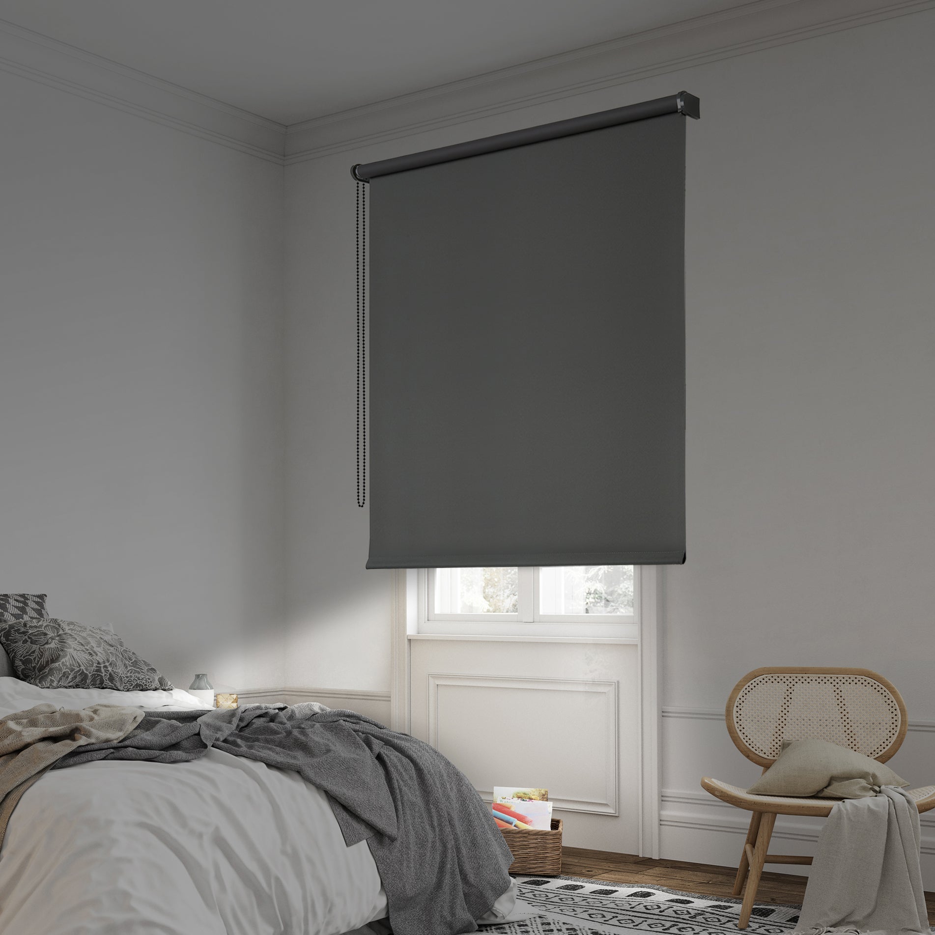 Roleta zaciemniająca, blackout, szarozielona, 80x250cm