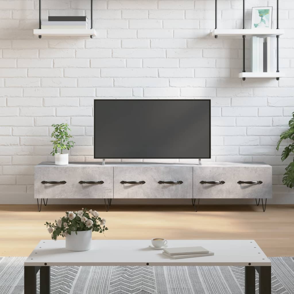 vidaXL Szafka telewizor, szarość betonu, 150x36x30 cm