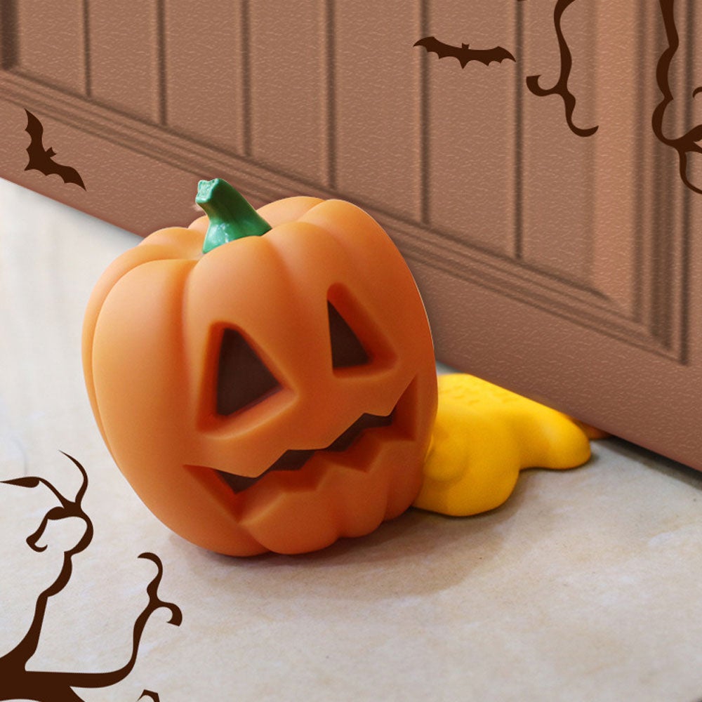 Drzwi ssące w kształcie dyni na Halloween bez otworów, przedłużenie dłoni, klamka z kreskówki zabezpieczająca przed przytrzaśnięciem, zderzak antypośl