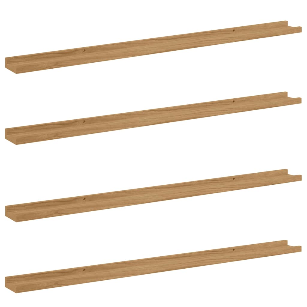 Prateleira de Parede 4 pcs, em madeira processada, 115 x 9 x 3 cm, castanho