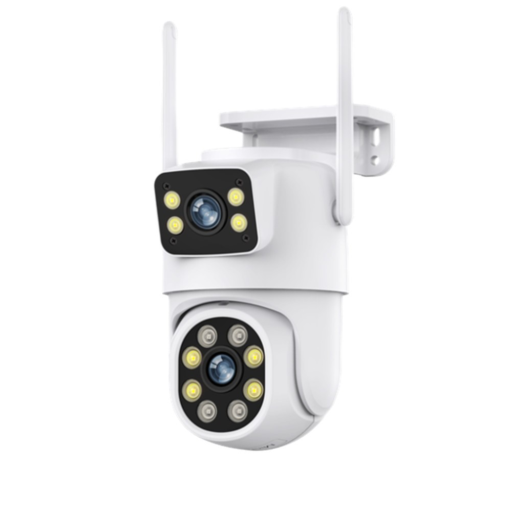 Kamera monitoringu WiFi 300W 64GB z podwójnym obiektywem wewnętrzna-zewnętrzna, podwójna antena, noktowizja IR-biała