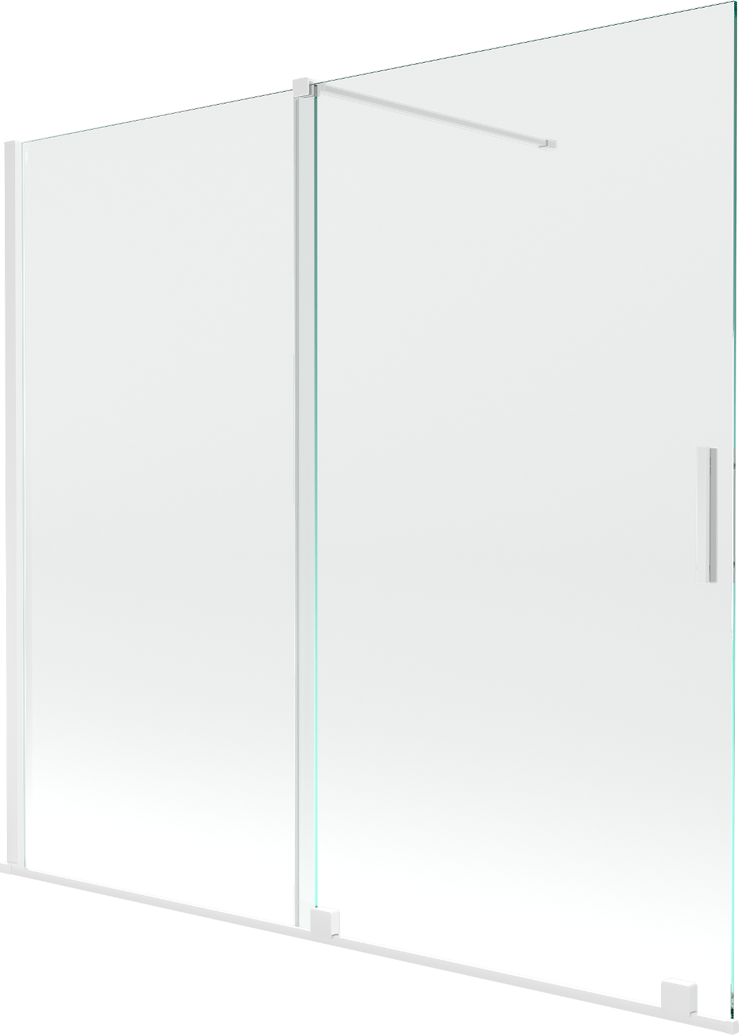 Mexen Velar parawan nawannowy 2-skrzydłowy rozsuwany 170 x 150 cm, transparent, biały - 896-170-000-01-20