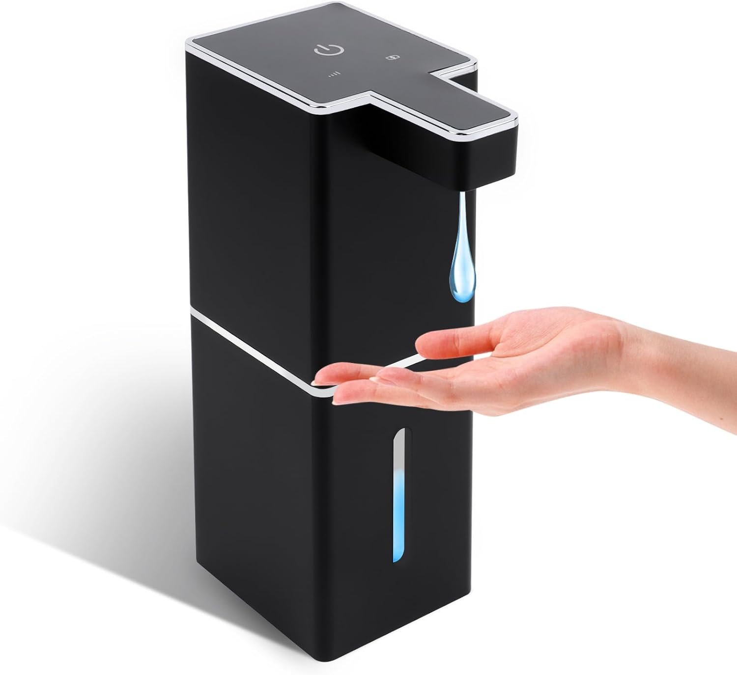 Automatyczny naścienny dozownik mydła 380 ml, naścienny dozownik mydła ładowany przez USB C, wodoodporny bezdotykowy dozownik mydła IPX5, dozownik