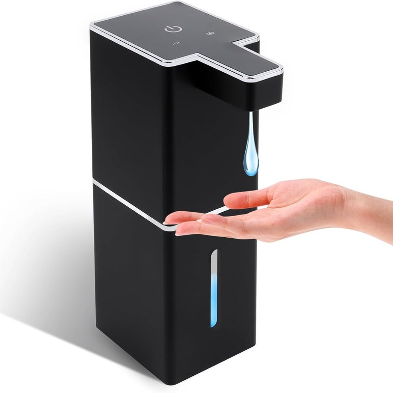 Automatyczny naścienny dozownik mydła 380 ml, naścienny dozownik mydła ładowany przez USB C, wodoodporny bezdotykowy dozownik mydła IPX5, dozownik