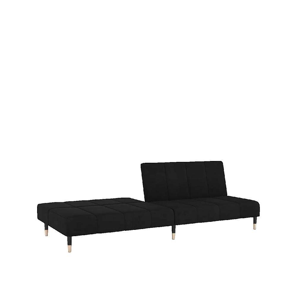 Sofa rozkładany 2-osobowy vidaXL czarny welur wszechstronny i wygodny