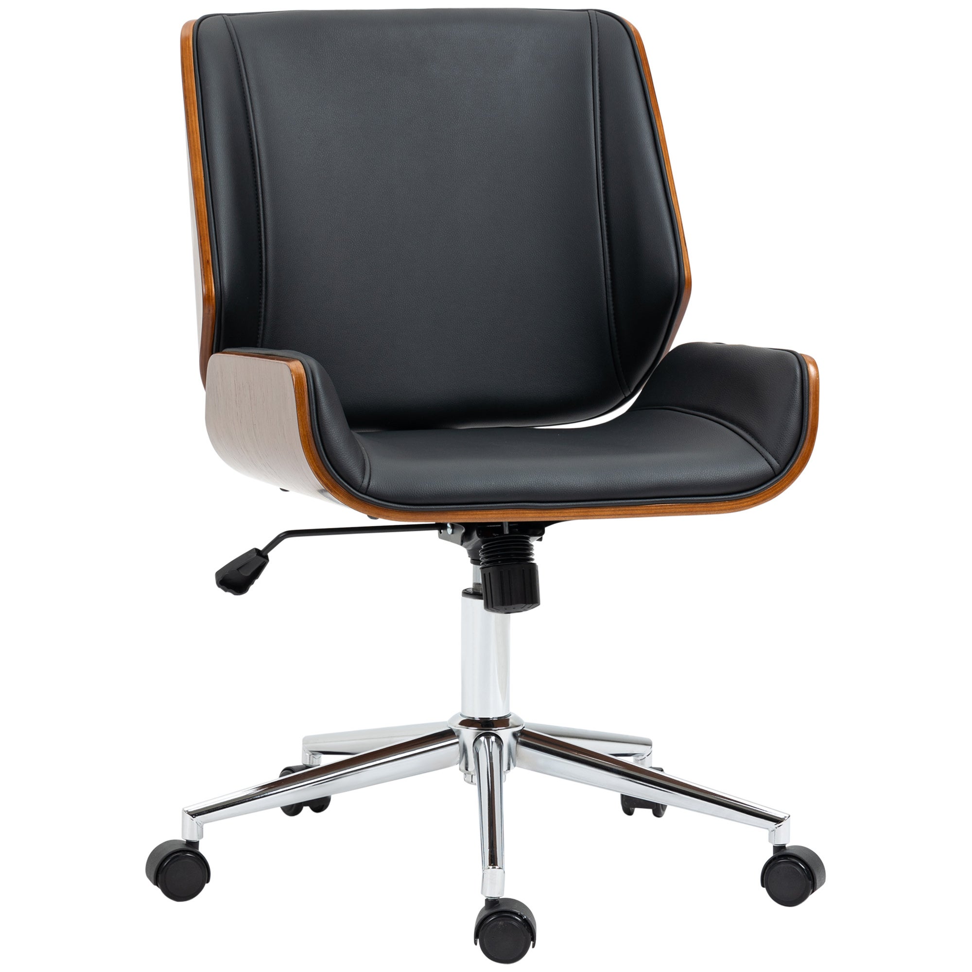 Krzesło biurowe w stylu vintage, regulowane pod względem wysokości, obrotowe 360°, podstawa chromowana, 53 x 60 x 86-96 cm, szare