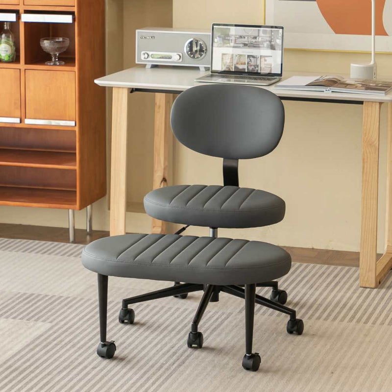 Ergonomiczny fotel biurowy z aksamitu ze zintegrowanym podnóżkiem, obrotowy 360°, regulowany