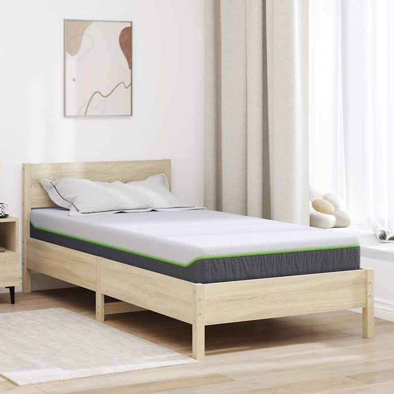 Materac Biały i szary 90 x 190 cm Tkanina żakardowa vidaXL