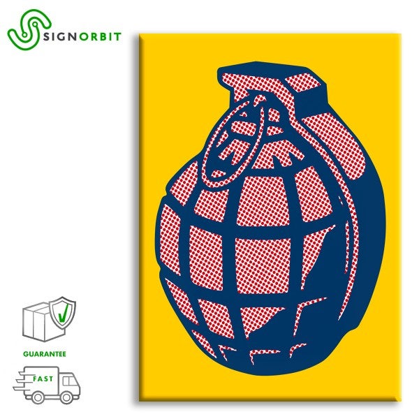 Roy Lichtenstein - BOMB - Obraz wydrukowany na płótnie i oprawiony w drewnianą ramę, 100x140 cm