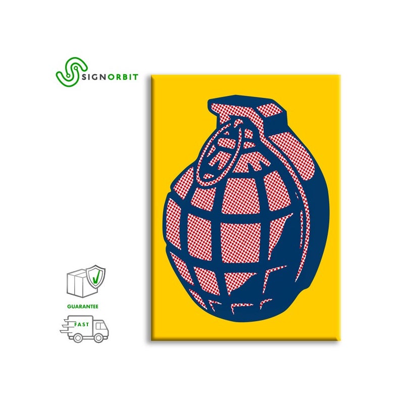 Roy Lichtenstein - BOMB - Obraz wydrukowany na płótnie i oprawiony w drewnianą ramę, 100x140 cm