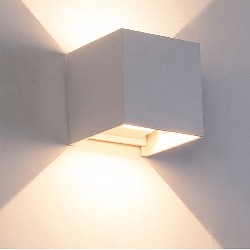 Lampa ścienna 12W, 2 szt. 3000K LED Lampa ścienna zewnętrzna/wewnętrzna, Wodoodporna lampa ścienna wewnętrzna IP65 do sypialni, (Biała)