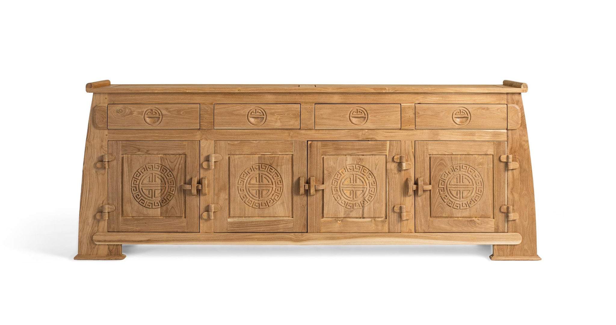 Komoda z drewna tekowego, styl orientalno-kolonialny - 78x202x38 GYC