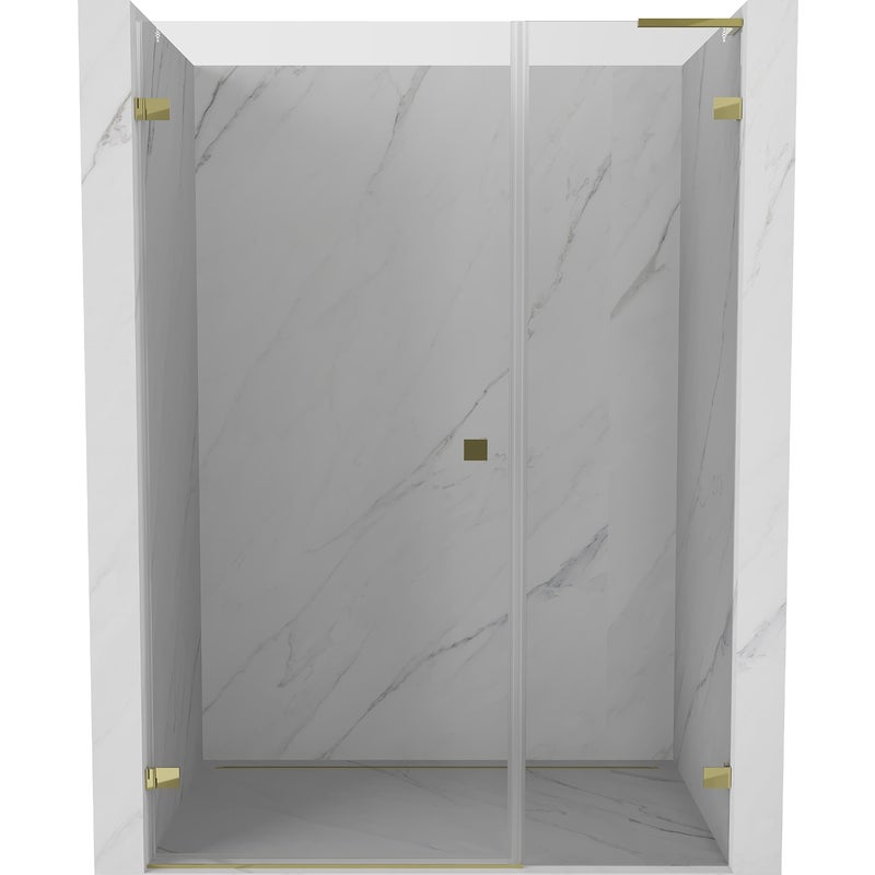 Mexen Lunar-B L drzwi prysznicowe uchylne lewe 135 cm, transparent, złote - 832SL-135-050-50-00-L