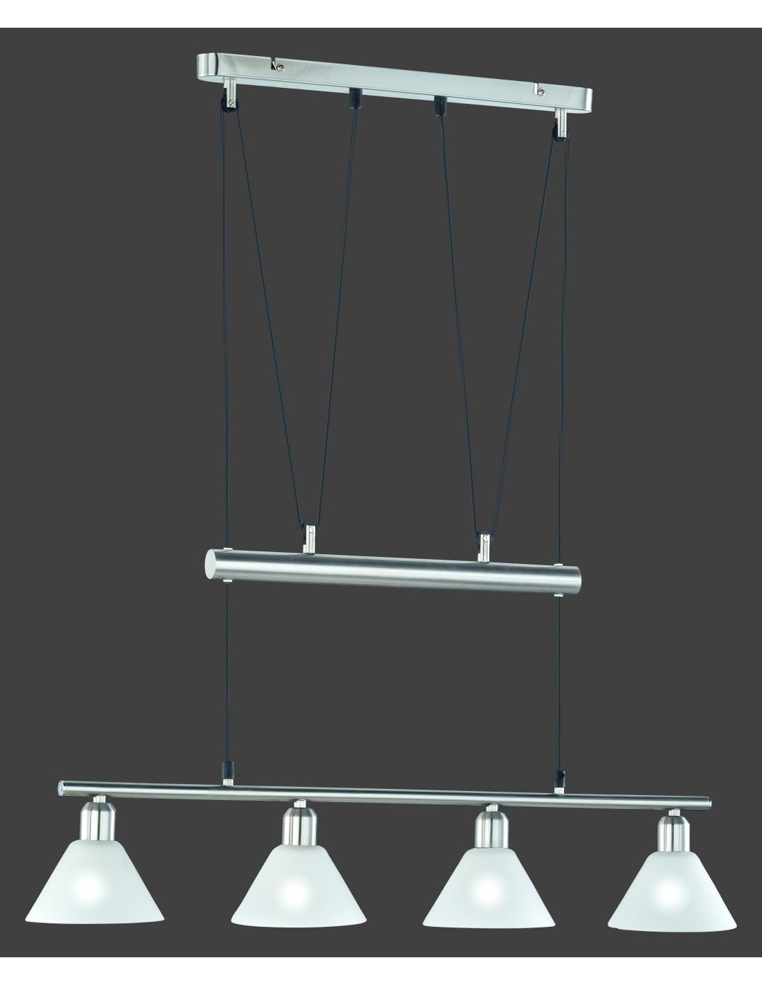 Lampa wisząca STAMINA srebrno-biała 5xE14x40W metal wym:180x102x14cm IP20 Trio