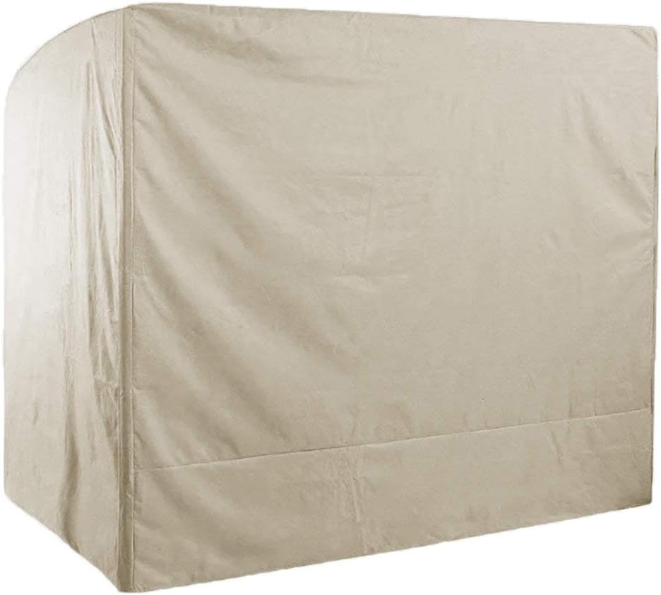 Wodoodporny pokrowiec na huśtawkę ogrodową 3-osobową, 220x125x170cm, plandeka Oxford 210D, odporna na promieniowanie UV, pokrowiec ochronny - Beżowy