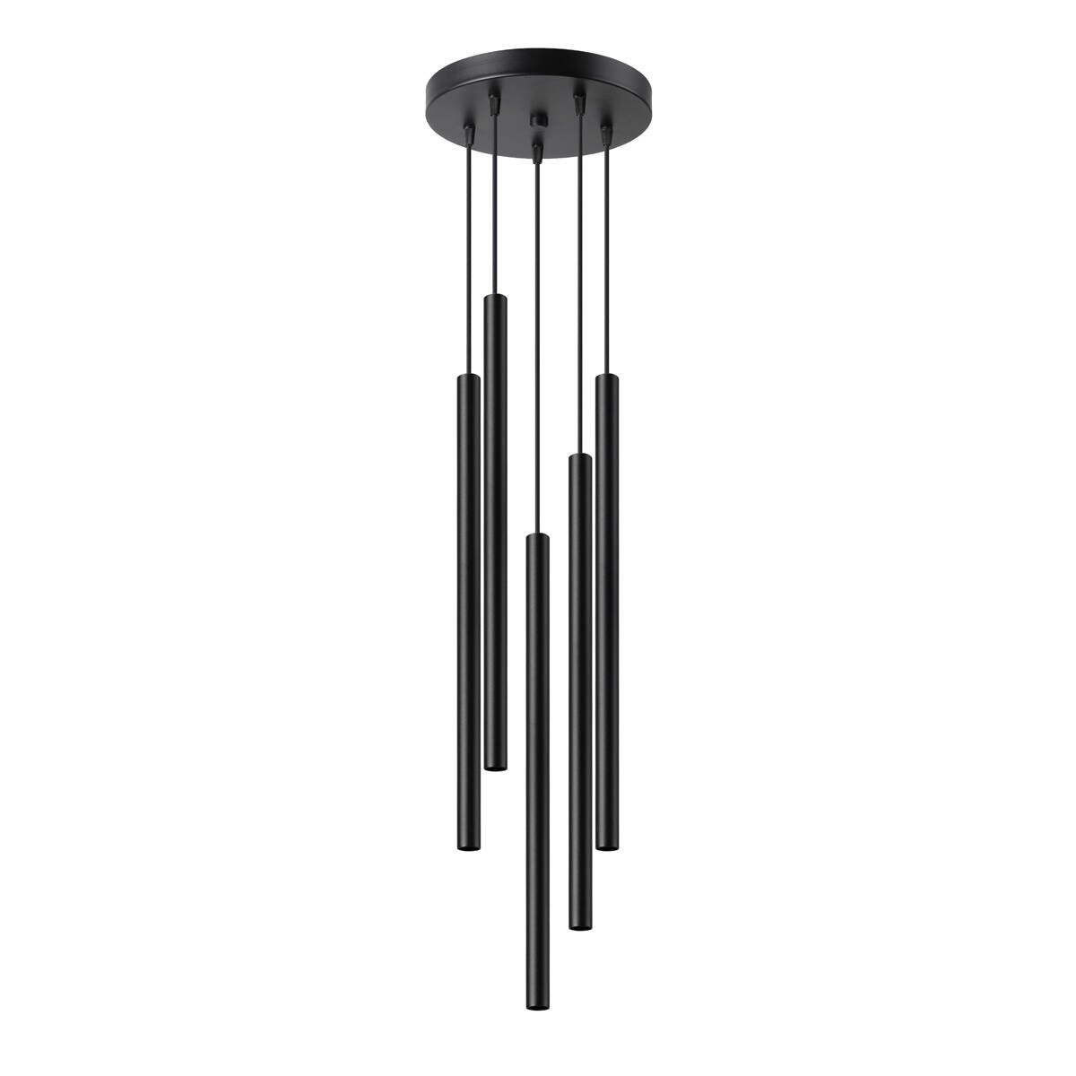 Lampa wisząca czarna pięć tub 5xG9 8W PASTELO Sollux