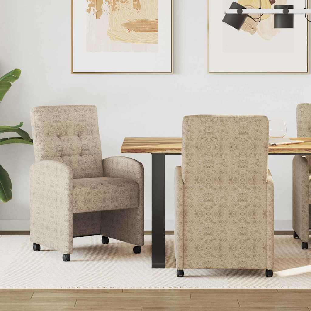 Krzesełka jadalne na kółkach 2 pcs Jasnoszary 58 x 67 x 97 cm vidaXL