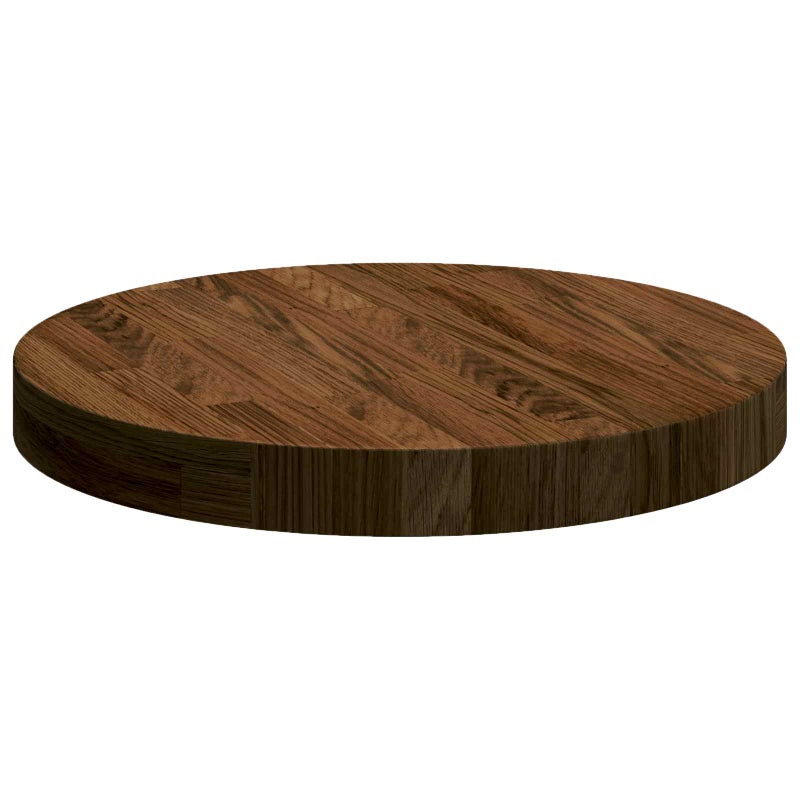 Blat Drewniany Dębowy do Stołu Okrągły Ø 40 cm Grubość 4 cm Ciemnobrązowy