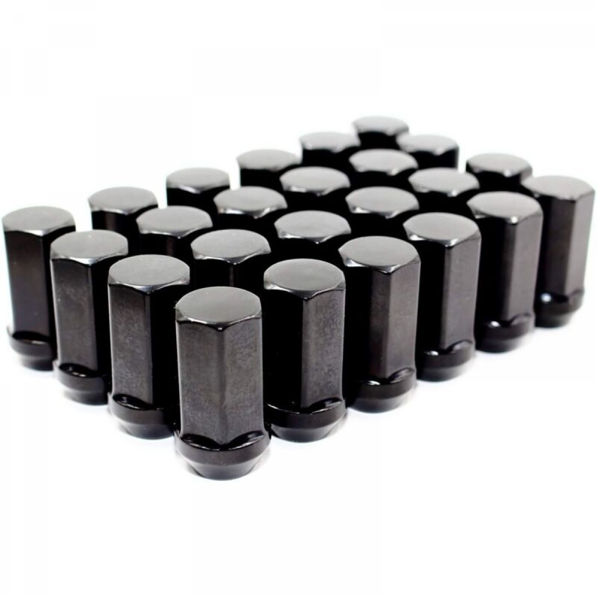 24 czarne nakrętki sześciokątne dupleksowe 14 x 1,5 mm, długość całkowita 45 mm, 7/8 x 22 mm, do samochodów Cadillac, Chevy, Chevrolet, Ford