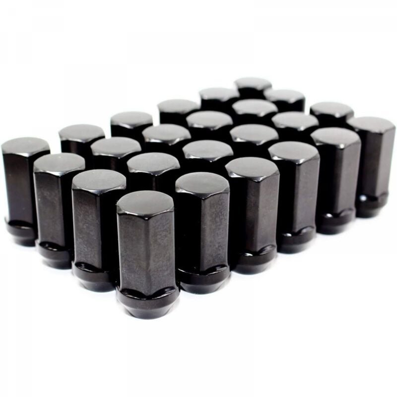 24 czarne nakrętki sześciokątne dupleksowe 14 x 1,5 mm, długość całkowita 45 mm, 7/8 x 22 mm, do samochodów Cadillac, Chevy, Chevrolet, Ford