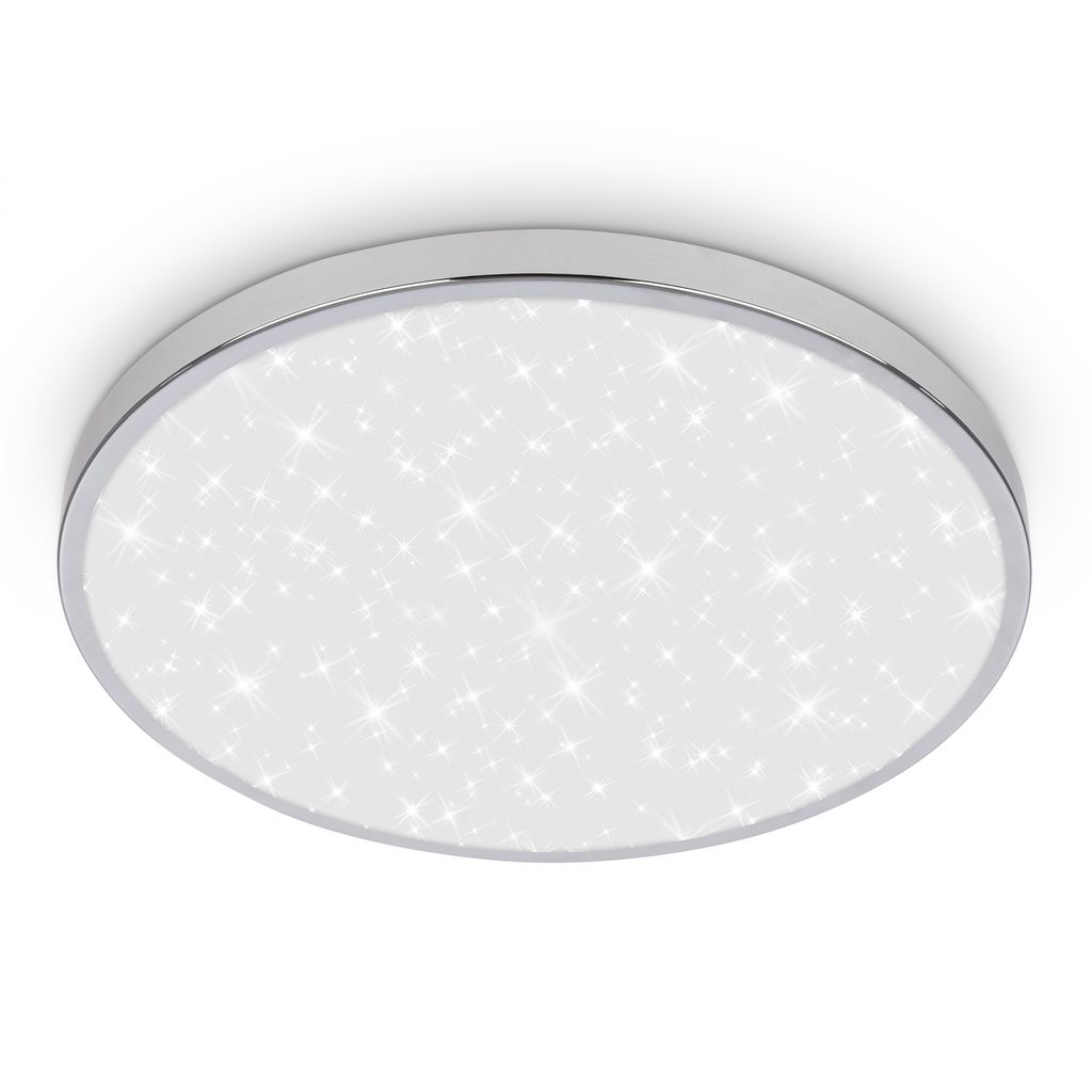 Lampa sufitowa łazienkowa LED Briloner TAK, bryzgoszczelna, gwieździste niebo, neutralne białe światło, Ø33 x 6 cm