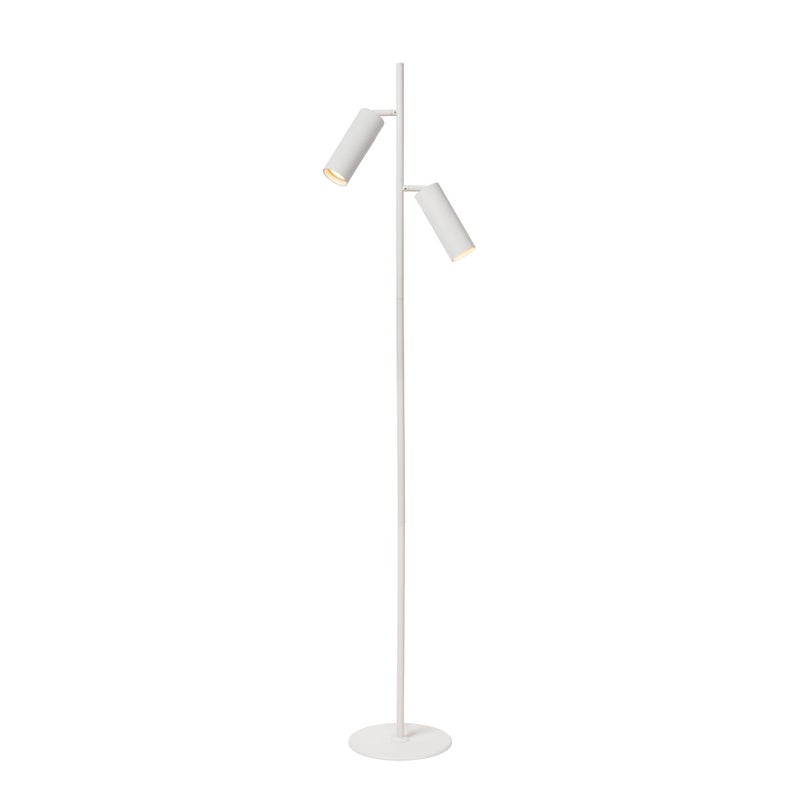 Lampa stojąca podłogowa nowoczesna biała ryflowane reflektorki 2xGU10 40W CLUBS Lucide