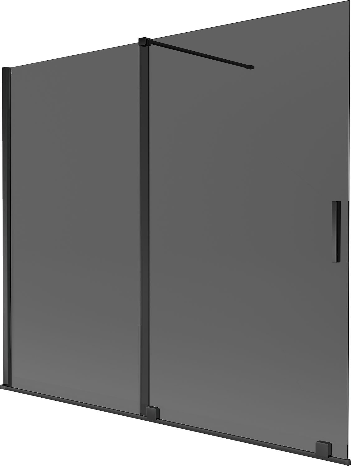 Mexen Velar parawan nawannowy 2-skrzydłowy rozsuwany 180 x 150 cm, grafit, czarny - 896-180-000-41-70