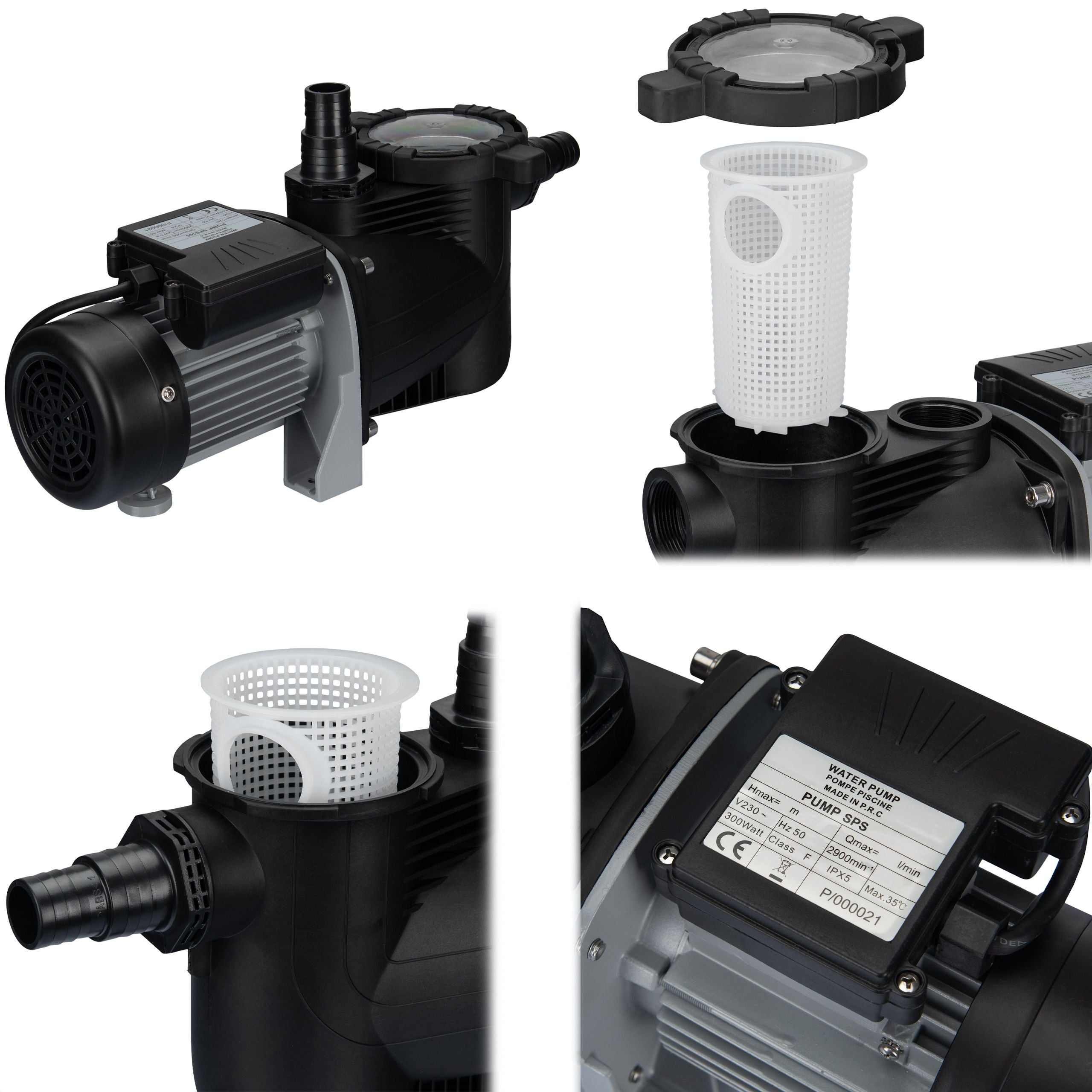 COIL Pompa do basenu cyrkulacyjna z filtrem wstępnym 300W 8000l/h samozasysająca do Bestway Intex
