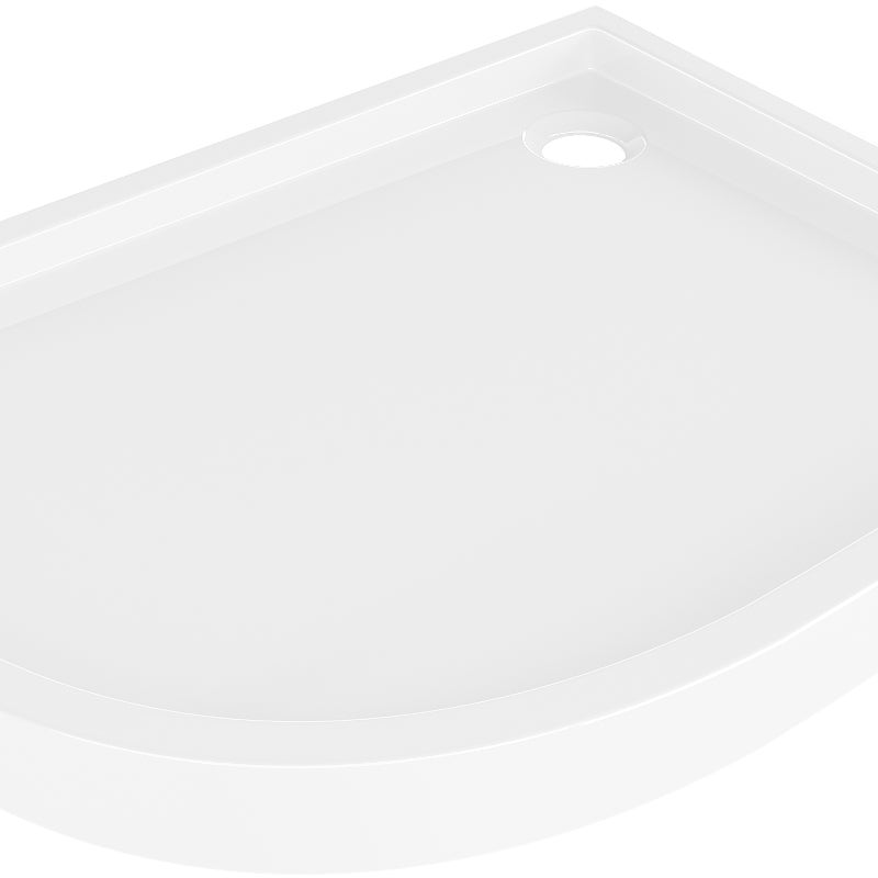 Mexen Flow+ brodzik półokrągły asymetryczny prawy 100 x 80 cm, biały połysk - 46Q108010RH