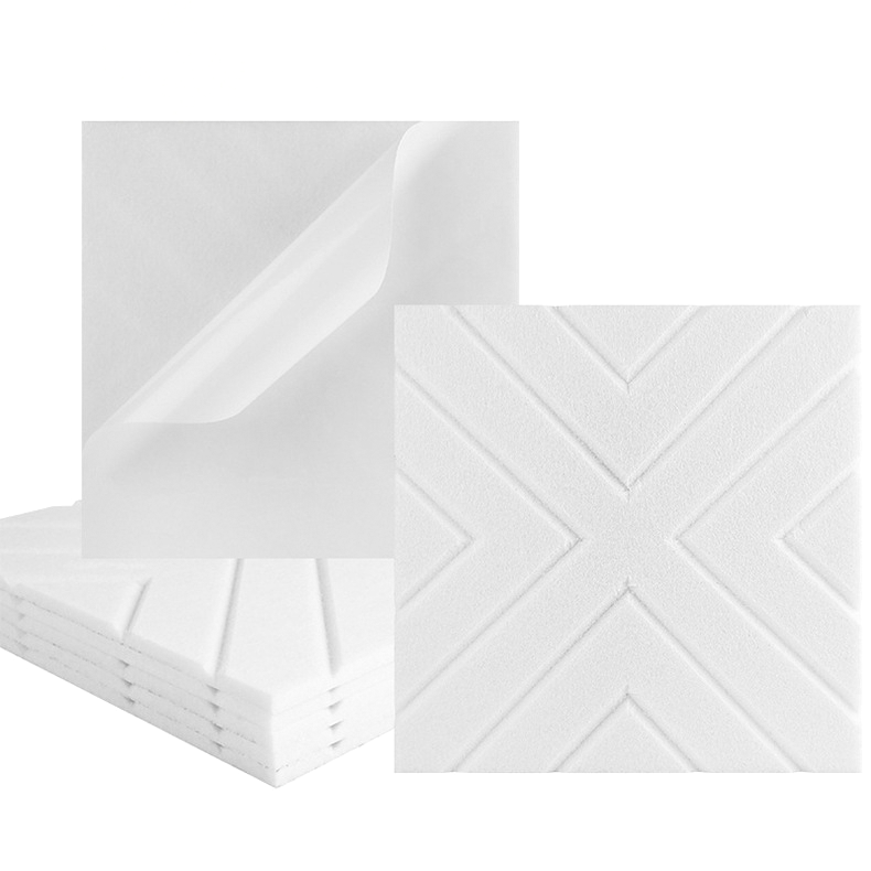 12 paneli akustycznych 30x30x1 cm, białych, samoprzylepnych (duplikat).