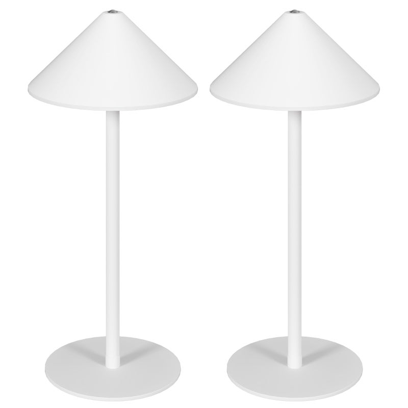 Zestaw 2 Lamp Stołowych Dotykowych, Lampka Nocna z Białego Metalu z Portami USB A i C, 3 Barwy Światła do Nowoczesnej Sypialni i Salonu